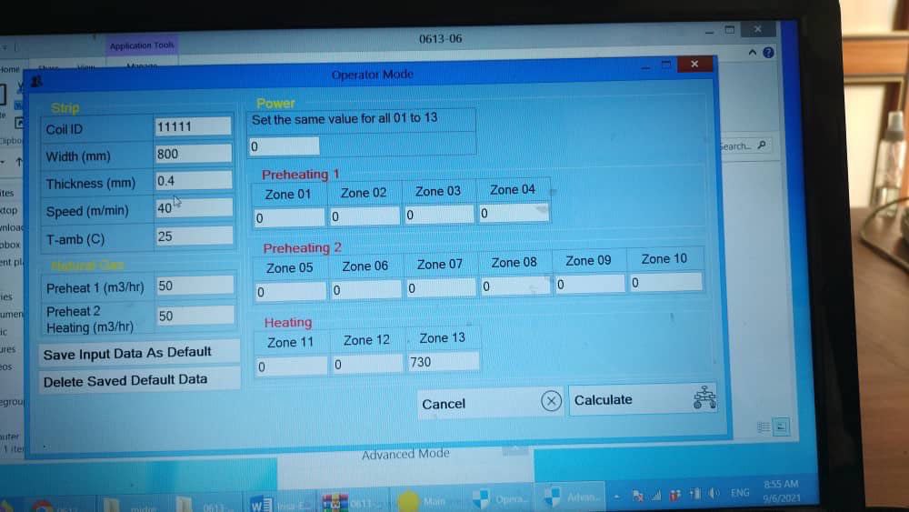 Software interface screenshots - Integrated software for managing the whole processes