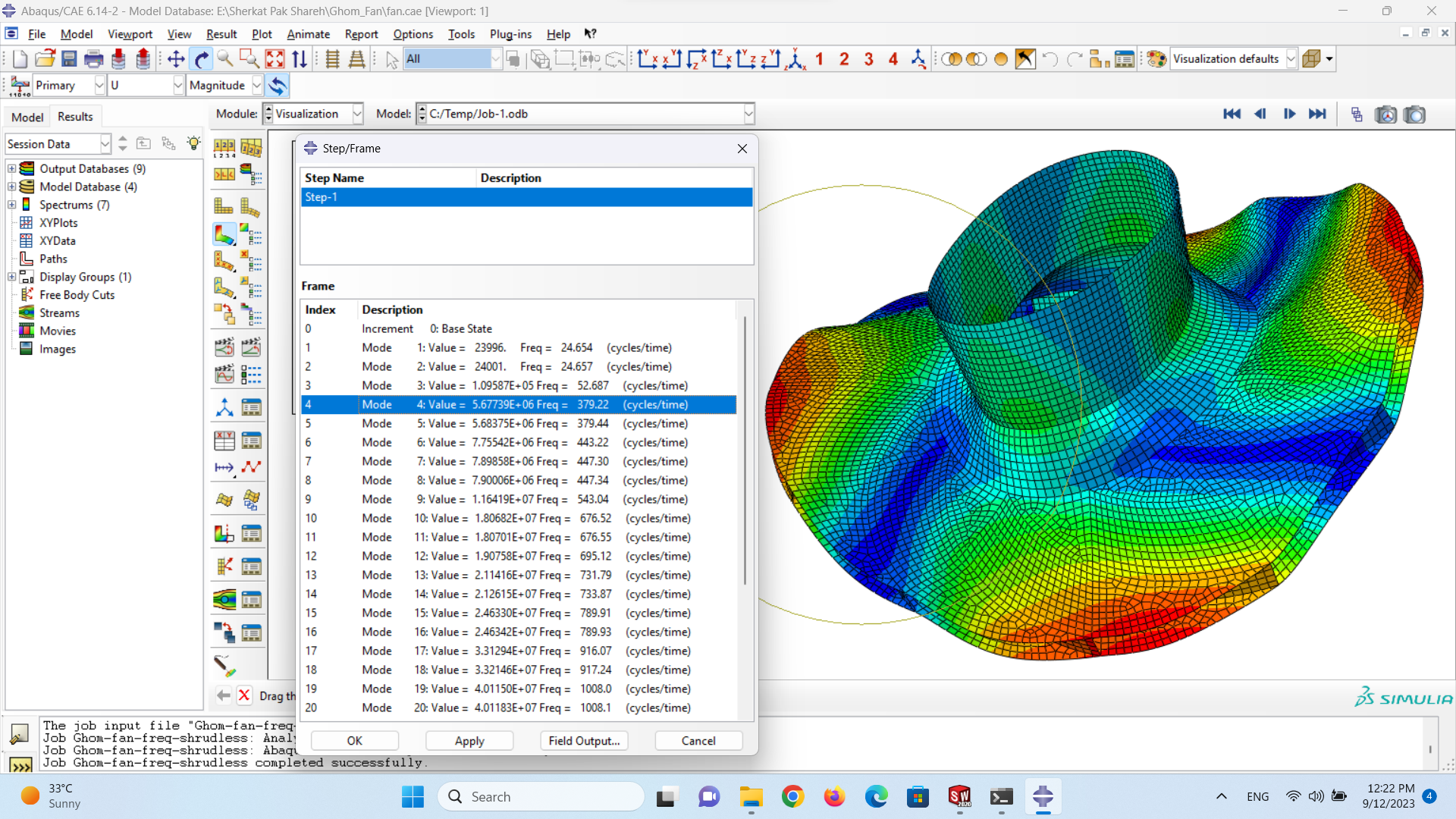 Assembly sequencing simulation snapshots